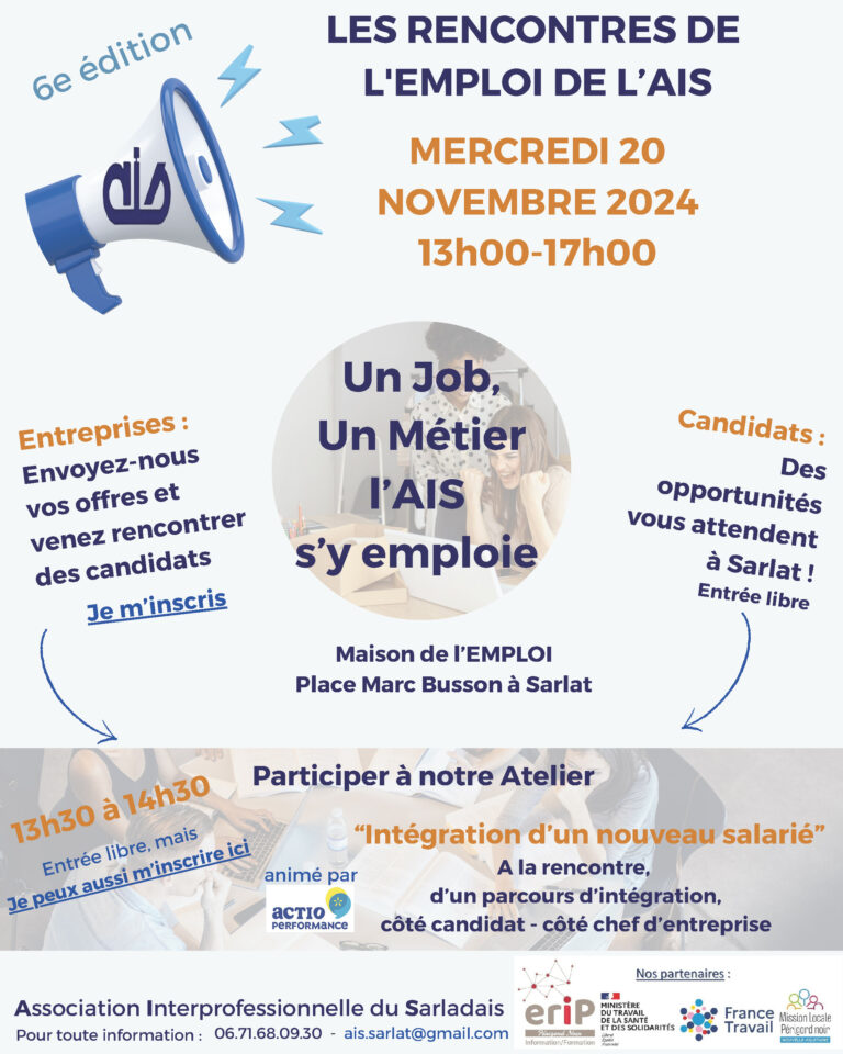 6ème édition des RENCONTRES DE L'EMPLOI de l'AIS !